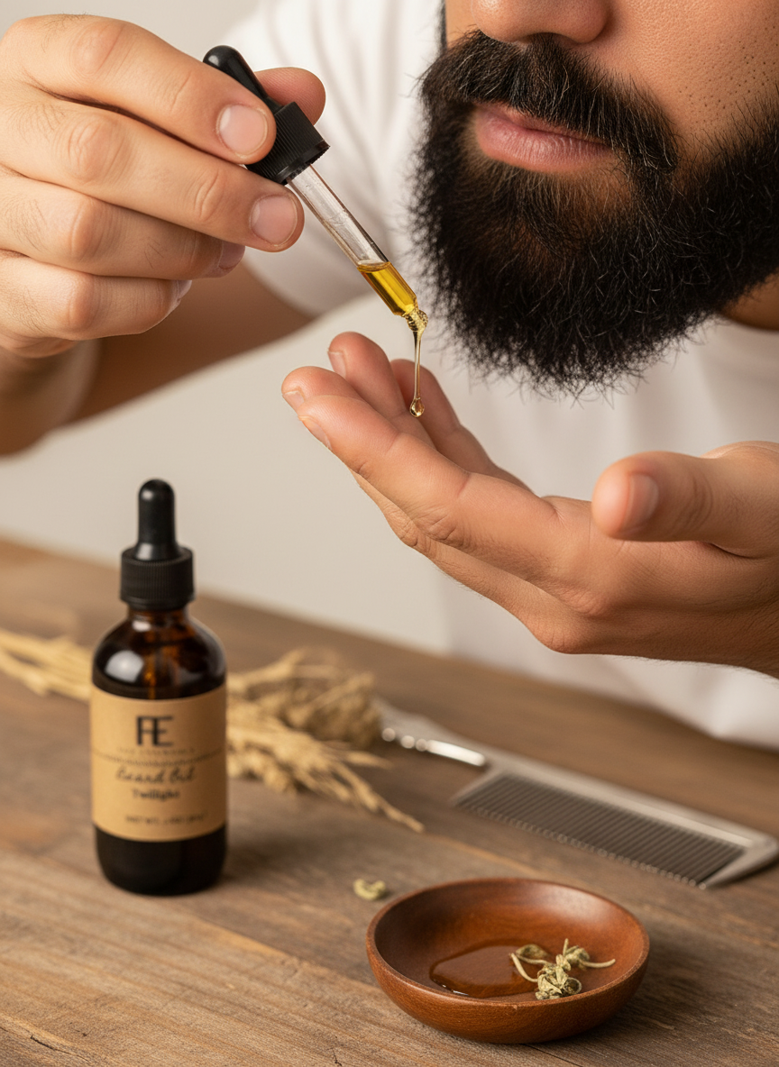 Beard Oil Application - Middle Eastern Man