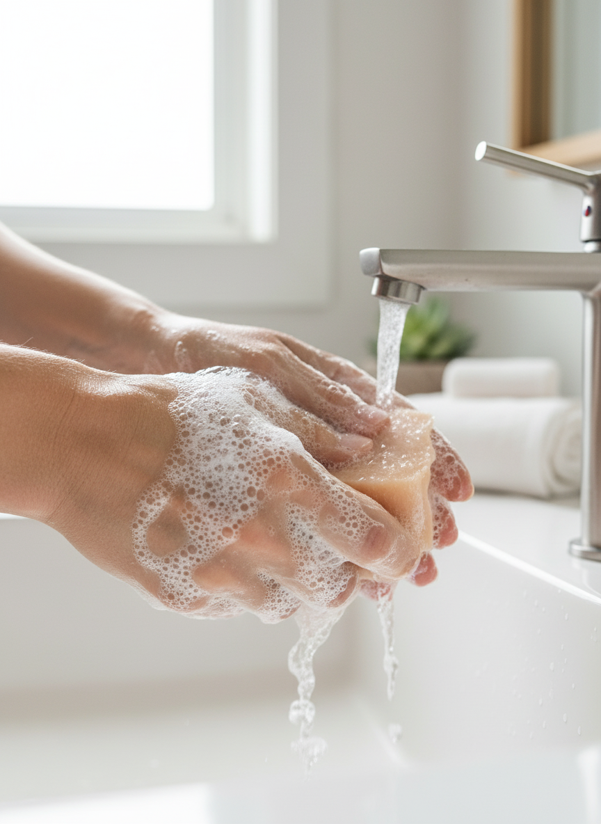 Calamine Soap Being Used