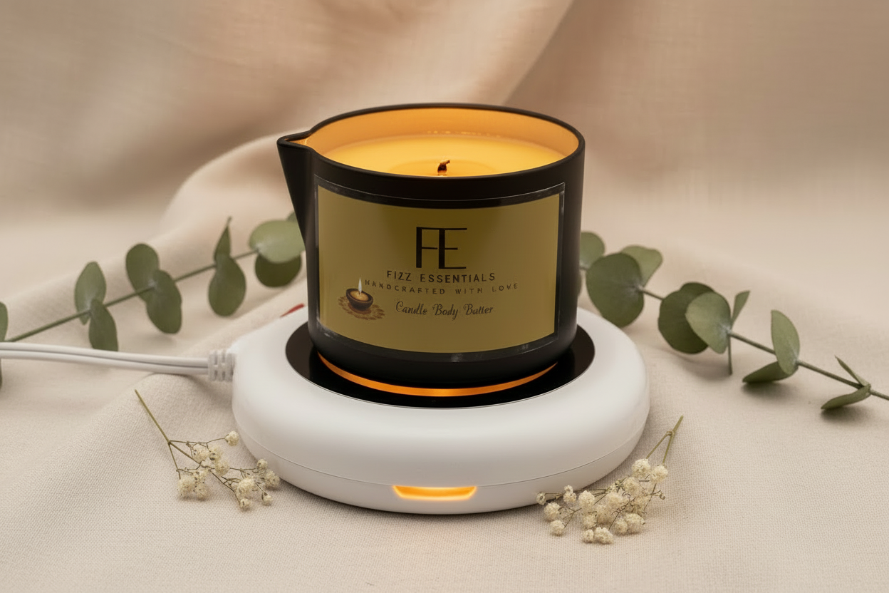 Candle body butter on warmer without flame