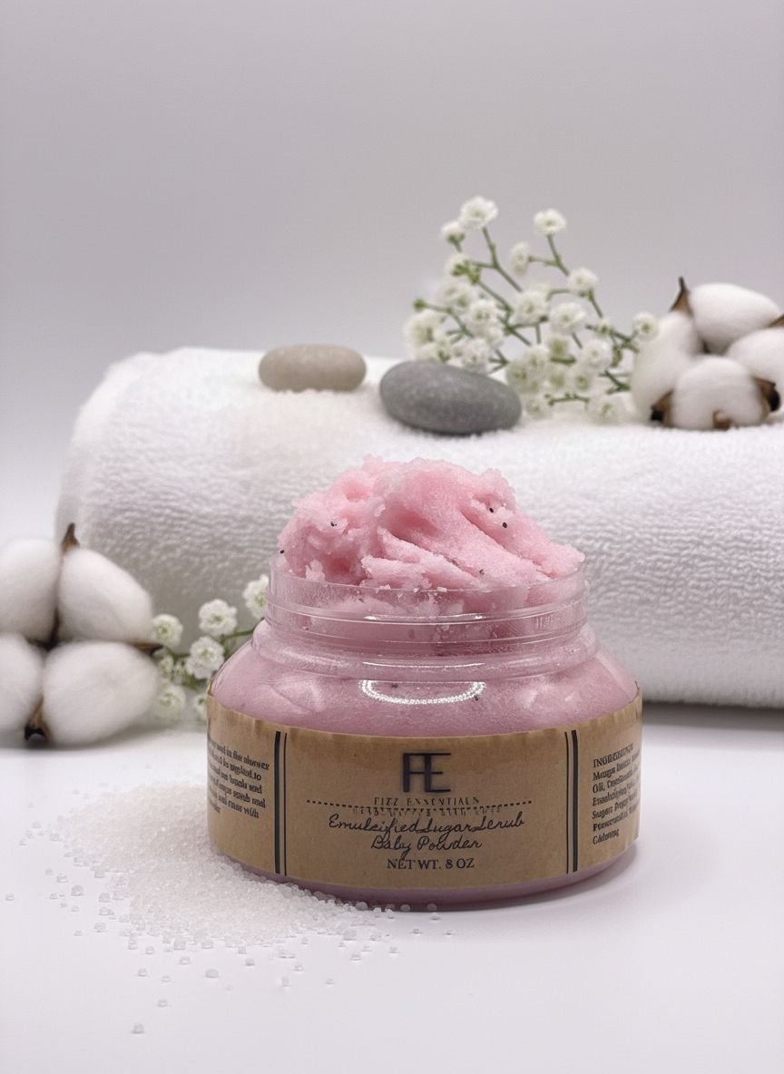 Enhanced Baby Powder Sugar Scrub