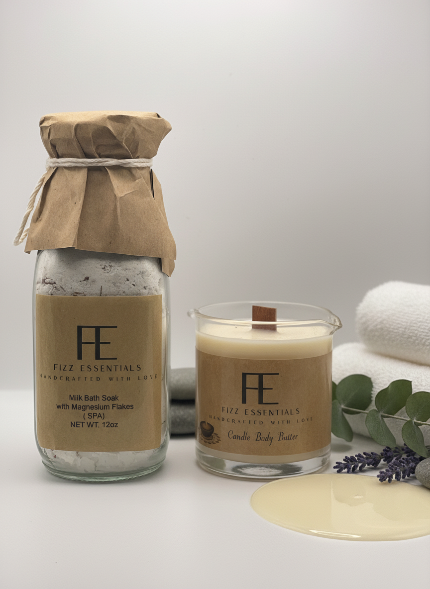 Enhanced Magnesium Milk Bath Soak with Candle